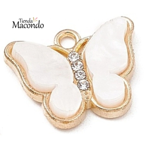 4 MARIPOSAS NACAR ESTRAS BLANCA D (4 UNIDADES)