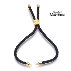 CORDON PARA PULSERA ENCHAPADO Y ALGODON NEGRO en internet