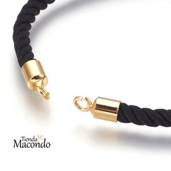 CORDON PARA PULSERA ENCHAPADO Y ALGODON NEGRO - comprar online
