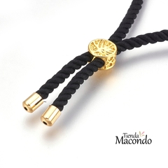 CORDON PARA PULSERA ENCHAPADO Y ALGODON NEGRO