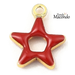 ESTRELLITA ENCHAPADA Y ESMALTADA ROJA
