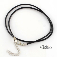 COLLAR CORDON SINTETICO SERPIENTE CON EXTENSOR (NEGRO)