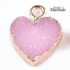 CORAZON PIEDRA DRUZY ROSA (1 UNIDAD) - comprar online