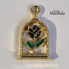 CAMPANA ROSA ESMALTADA NEGRA (1 UNIDAD)