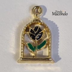 CAMPANA ROSA ESMALTADA NEGRA (1 UNIDAD)