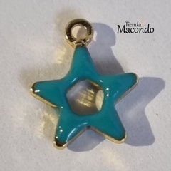 ESTRELLITA ENCHAPADA Y ESMALTADA CIAN