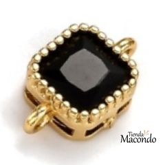 CONECTOR CIRCONIA CUADRADO ENCHAPADO NEGRO