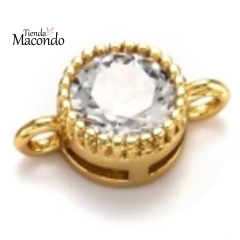 CONECTOR CIRCONIA CIRCULO ENCHAPADO TRASLUCIDO