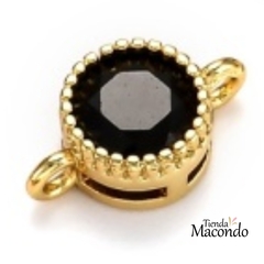 CONECTOR CIRCONIA CIRCULO ENCHAPADO NEGRO