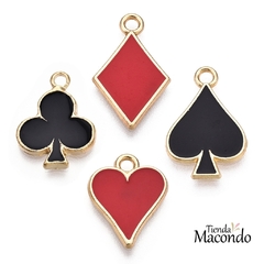 4 DIJES POCKER ESMALTADO (4 UNIDADES)