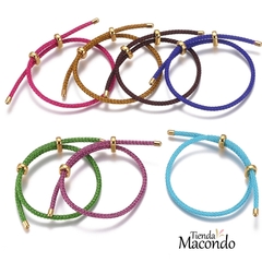 CUERDA DE ALAMBRE PARA PULSERA CON DESLIZANTE Y TERMINALES MORADO - comprar online