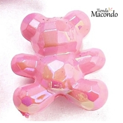 OSITO DIAMANTE ACRILICO PASANTE Rosa (1 UNIDAD)