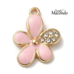 FLOR IRREGULAR ESTRAS ROSA ESMALTADA (1 UNIDAD)