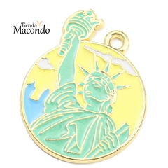 MEDALLON ESTATUA LIBERTAD ESMALTADO XL (1 UNIDAD)