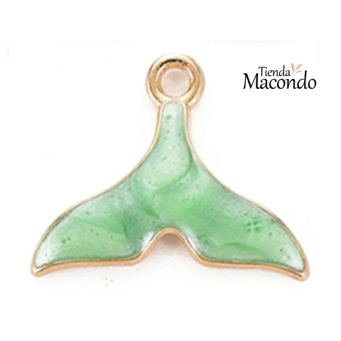 4 COLAS BALLENA ESMALTADA VERDE (4 UNIDADES)