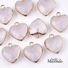 CORAZONCITO PIEDRA CRISTAL CUARZO 17mm (1 unidad)