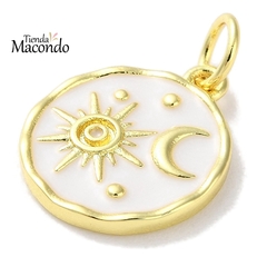 MEDALLA CIELO ENCHAPADO Y ESMALTADA (Blanca)