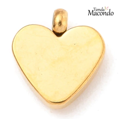 CORAZON ACERO DORADO CIRCONIA ROSA - comprar online