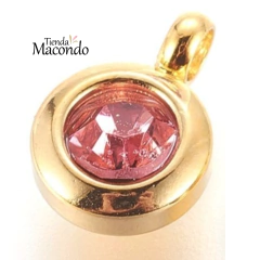 CIRCULO ACERO DORADO CIRCONIA ROSA