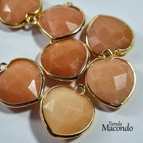 CORAZON PIEDRA JADE NUDE ROSADO (1 unidad)