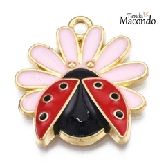 FLOR ROSA CON BICHITO (1 UNIDAD)