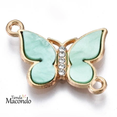 MARIPOSA NACAR ZIRCONIA CONECTORA AQUA (1 UNIDAD)