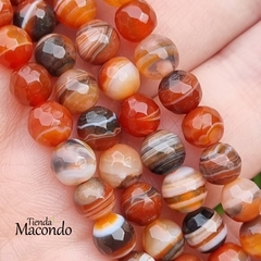 TIRA AGATA NATURAL FACETADA CON BANDAS TOSTADAS 6 mm (1 Tira)