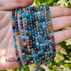 TIRA AGATA FACETADA MEDITERRANEO 4 mm (1 Tira) - comprar online