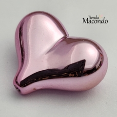 SUPER CORAZON ACRILICO METALIZADO ROSA (1 unidad)