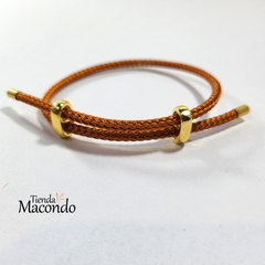 CUERDA DE ALAMBRE PARA PULSERA CON DESLIZANTE Y TERMINALES TOSTADO en internet