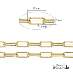 CADENA RECTANGULAR ENCHAPADA 17X7 (1 Metro) en internet