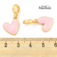 COLGANTE CORAZON BLANCO ESMALTADO ESTILO PANDOR D (1 Unidad) - comprar online