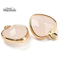 CORAZONCITO PIEDRA CUARZO ROSA 14mm (1 unidad) - comprar online