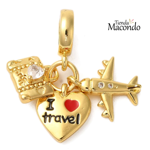 COLGANTE ENCHAPADO AMO VIAJAR PANDOR