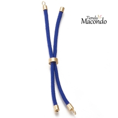 CORDON PARA PULSERA NYLON CON DESLIZANTE Y TERMINALES AZUL