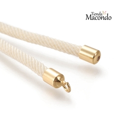 CORDON PARA PULSERA NYLON CON DESLIZANTE Y TERMINALES NATURAL - comprar online