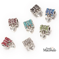 COLGANTE MOÑO CORAZON ESTILO PANDOR STR TRASLUCIDO P (1 Unidad) - comprar online