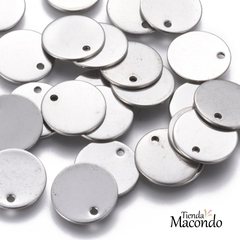 CHAPITA CIRCULO 13 LISO ACERO (10 unidades)