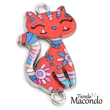 4 GATITAS HIPPIE CHIC ESMALTADA ROJA (4 UNIDADES) CONECTORA - comprar online