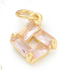 ROMBO ENCHAPADO ZIRCONIA COLOR (Rosa)