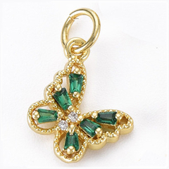 MARIPOSA ZIRCONIO ENCHAPADA VERDE - comprar online