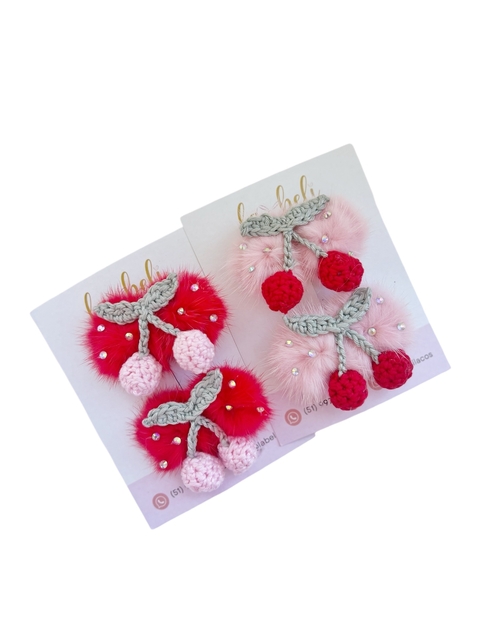 Parzinho tricot cereja