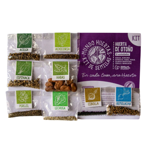 "HUERTA DE OTOÑO": Kit de semillas con 8 variedades