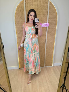 CONJUNTO SAIA LONGA PLISSADO/TOP SELENA - comprar online