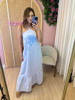 VESTIDO DETALHE FLOR LANA
