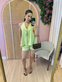 CONJUNTO SHORT /BLUSA AMARRAÇAO ZOE