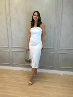 VESTIDO MID STRAPLESS ALINE