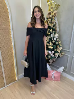 VESTIDO LONGO DETALHE LAÇO THALYA