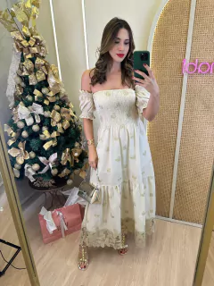 VESTIDO LONGO LASTEX BORBOLETA NATALIA