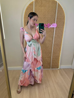 VESTIDO LONGO ALÇA BABADO